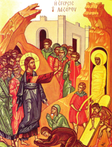 Icon of Raising Lazarus from the Dead