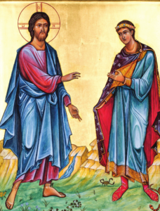 Icon of the Rich Young Ruler and Christ