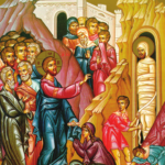 Icon of Raising Lazarus from the Dead